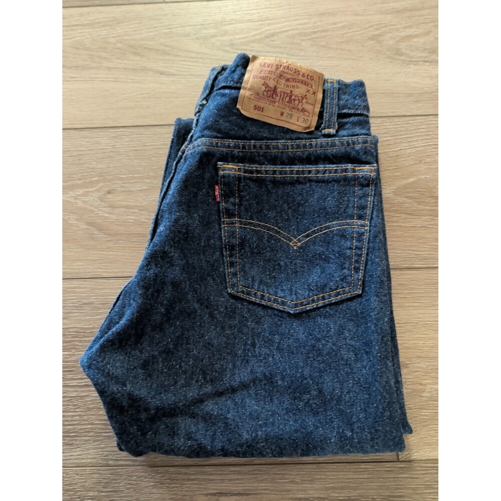 VINTAGE 80's LEVIS 501 BUTTON FLY BLUE JEANS MENS SIZE 29X30*(27x30 Actual)* EUC